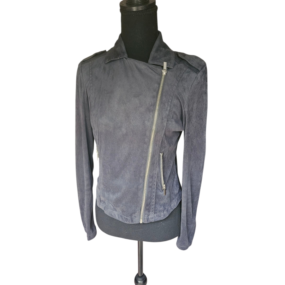 LC Lauren Conrad Charcoal Polyester Moto Jacket Size 2